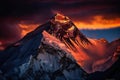 Stunning aerial drone view of Mount Everest in the Himalayas