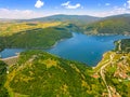 Aerial landscape of Bovan lake in Serbia