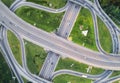 Aerial landscape of busy highway junction road, Transport concept Royalty Free Stock Photo