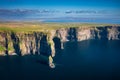 Aerial landscape with the Cliffs of Moher in County Clare, Ireland Royalty Free Stock Photo