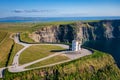 Aerial landscape with the Cliffs of Moher in County Clare, Ireland Royalty Free Stock Photo