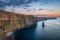 Aerial landscape with the Cliffs of Moher in County Clare, Ireland Royalty Free Stock Photo