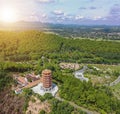 Aerial landscape of Dong Loc T-junction, Ha Tinh, Vietnam