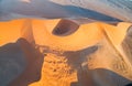 Aerial landscape of dunes and surrounding Sossusvlei Namibia. Royalty Free Stock Photo