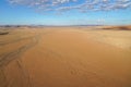 Aerial landscape of dunes and surrounding Sossusvlei Namibia. Royalty Free Stock Photo