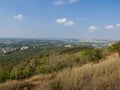 Aerial Landscape: Endless Horizon and Blue Sky with Clouds