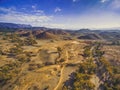 Aerial landscape Flinders Ranges mountains. Royalty Free Stock Photo