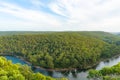 Aerial landscape of forest and river Royalty Free Stock Photo