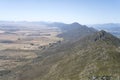 Winterhoek ridge near Porterville with cultivated fields and farms aerial, South Africa Royalty Free Stock Photo