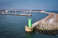 Aerial landscape of the harbor in Wladyslawowo at Baltic Sea. Poland