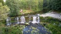 Aerial Landscape of the Keila Waterfall Estonia Located on Keila River in Harju County. Royalty Free Stock Photo