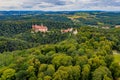 Aerial landscape on the Ksiaz Castle in Lower Silesia.