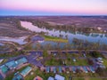 Aerial landscape of Murray River flowing. Royalty Free Stock Photo