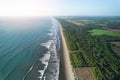 Aerial landscape of ocean coastline beach Royalty Free Stock Photo