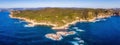 Aerial landscape picture in Costa Brava coastal near the town Palamos