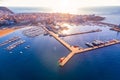 Aerial landscape picture in Costa Brava, harbor town Palamos