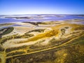 Aerial landscape of pink salt lake Tyrrell. Royalty Free Stock Photo