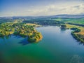 Aerial landscape of Scrivener Dam. Royalty Free Stock Photo