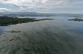 Aerial landscape shot of the Lacandon Jungles surrounded by lakes in Chiapas, Mexico Royalty Free Stock Photo