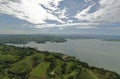 Aerial landscape shot of the Lacandon Jungles surrounded by lakes in Chiapas, Mexico Royalty Free Stock Photo