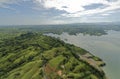 Aerial landscape shot of the Lacandon Jungles surrounded by lakes in Chiapas, Mexico Royalty Free Stock Photo