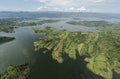 Aerial landscape shot of the Lacandon Jungles surrounded by lakes in Chiapas, Mexico Royalty Free Stock Photo