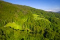 Aerial landscape of the Silesian Beskid in Ustron. Poland Royalty Free Stock Photo