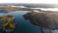 Aerial landscape of Stts Dalniye Zelentsy in Barents Sea.