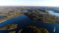 Aerial landscape of Stts Dalniye Zelentsy in Barents Sea.