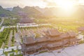 Aerial landscape of Tam Chuc pagoda: The world largest pagoda located in Ha Nam province of Vietnam