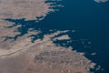 Aerial Landscape view of area around the Mubarak Pump, Toshka Pumping Station, situated adjacent to Lake Nasser