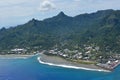 Aerial landscape view of Avarua Town Rarotonga Cook Islands