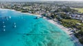 Aerial landscape view of Bay Area of Carlisle Bay at Bridgetown, around \