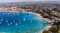 Aerial landscape view of Bay Area of Carlisle Bay at Bridgetown