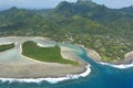 Aerial landscape view of Muri Lagoon in Rarotonga Cook Islands Royalty Free Stock Photo