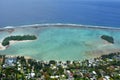 Aerial landscape view of Muri Lagoon in Rarotonga Cook Islands Royalty Free Stock Photo