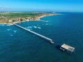 Aerial landscape view of Black sea coast Bulgaria and rocky beach shore of Krapec, Shabla, Kamen bryag, Yailata Royalty Free Stock Photo