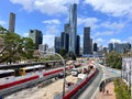 Aerial landscape view of Brisbane Metro construction site Queensland Australia Royalty Free Stock Photo