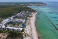 Aerial Landscape view of coastline along \