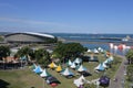 Aerial landscape view of Darwin Waterfront Precinct Northern Territory Australia