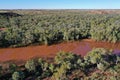 Aerial landscape view of Fortescue River in Millstream Chichester National Park Western Australia Royalty Free Stock Photo