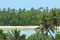 Aerial landscape view of Muri Lagoon in Rarotonga Cook Islands Royalty Free Stock Photo