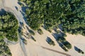 Aerial landscape view of mangroves forest on sandy beach the Kimberley region Western Austr