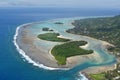 Aerial landscape view of Muri Lagoon in Rarotonga Cook Islands Royalty Free Stock Photo