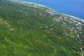 Aerial landscape view of Rarotonga Cook Islands