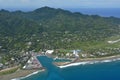 Aerial landscape view of Rarotonga Cook Islands