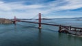 aerial landscape view of San Francisco Bay Area with Golden Gate Bridge Royalty Free Stock Photo