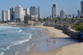 Aerial landscape view of Tel Aviv beach Israel