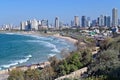 Aerial landscape view of Tel Aviv beach