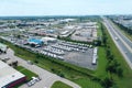 Aerial of a large Truck Stop in Ontario, Canada